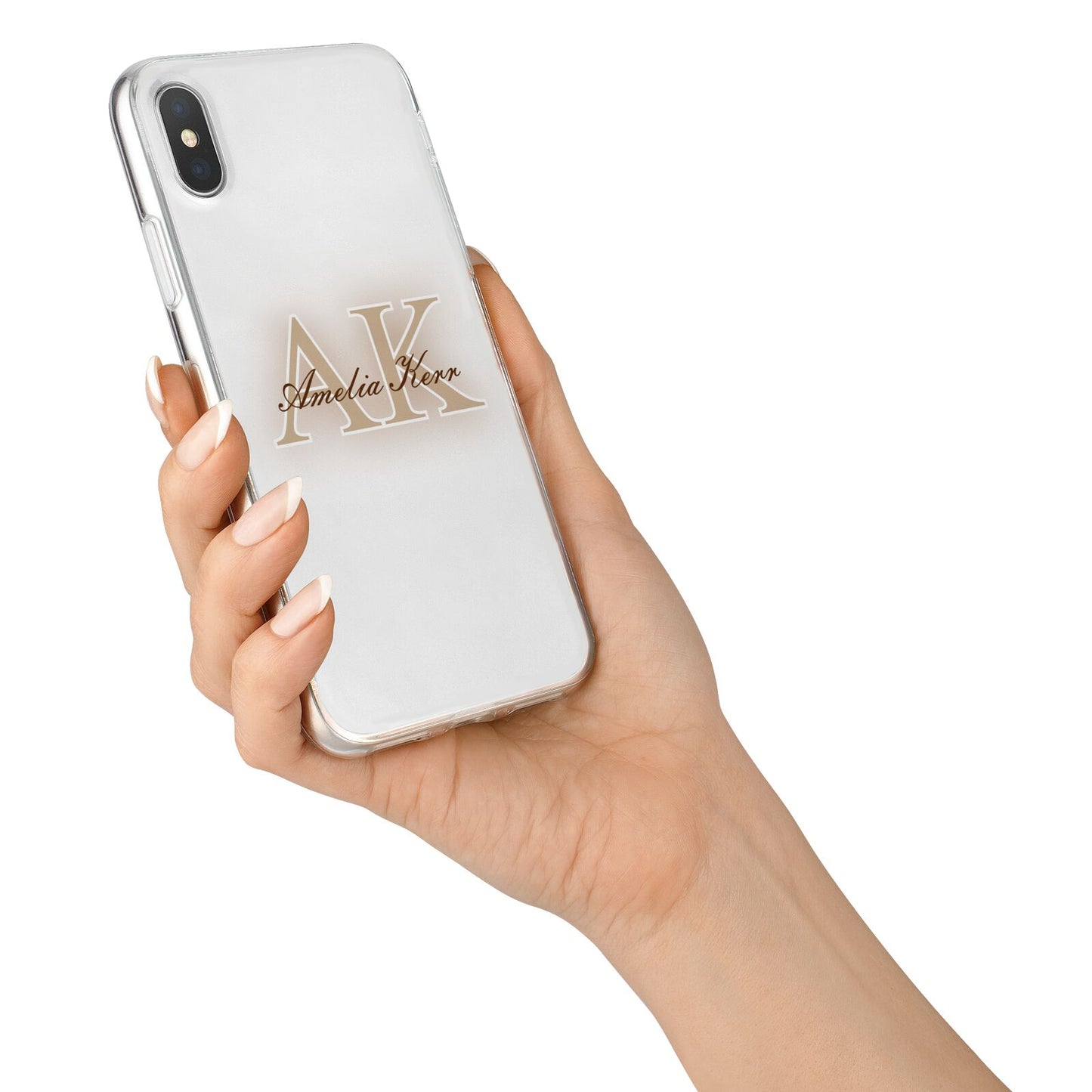 Shadow Initial Personalised iPhone X Bumper Case on Silver iPhone Alternative Image 2