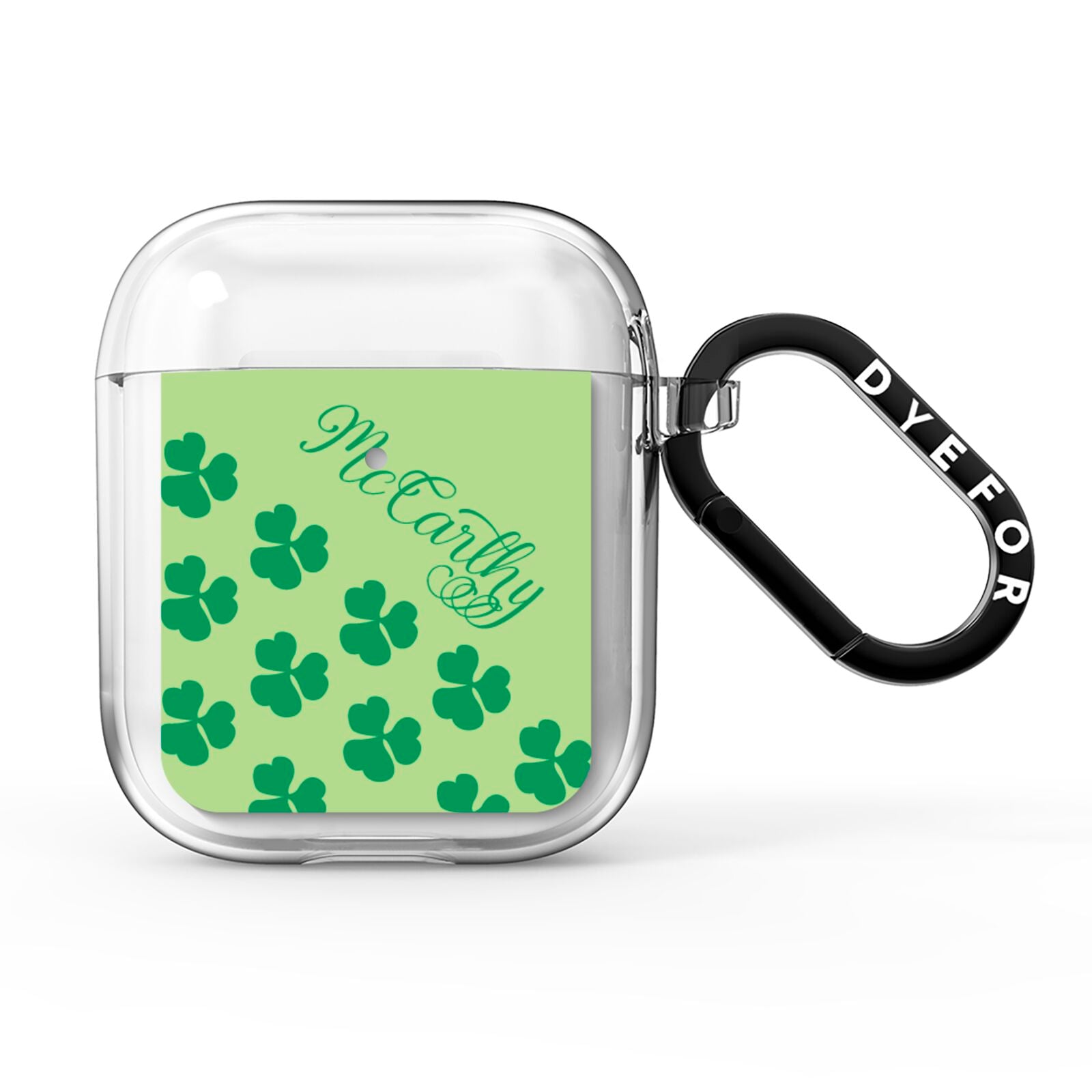 Shamrock Custom Name AirPods Clear Case