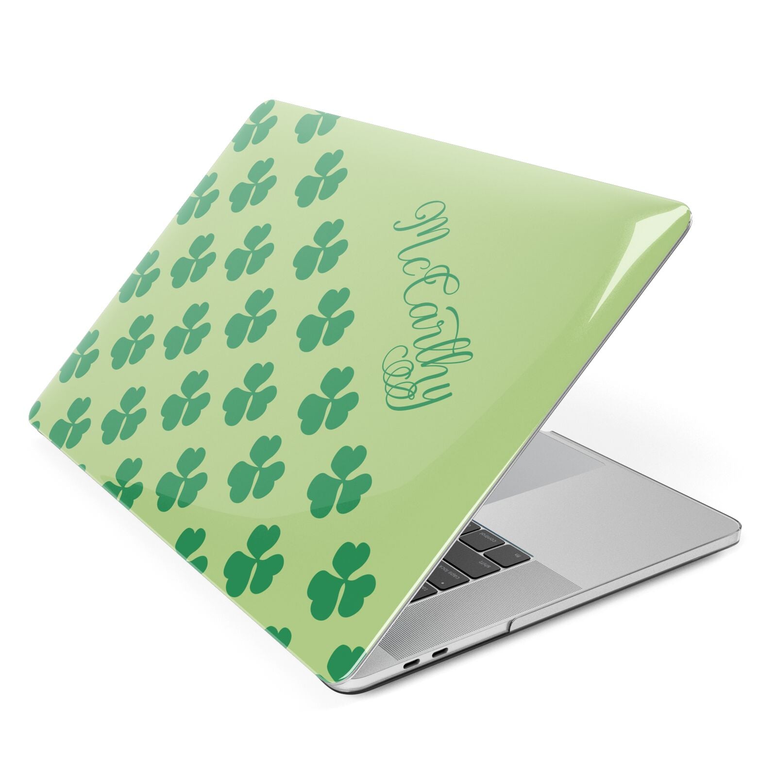 Shamrock Custom Name Apple MacBook Case Side View