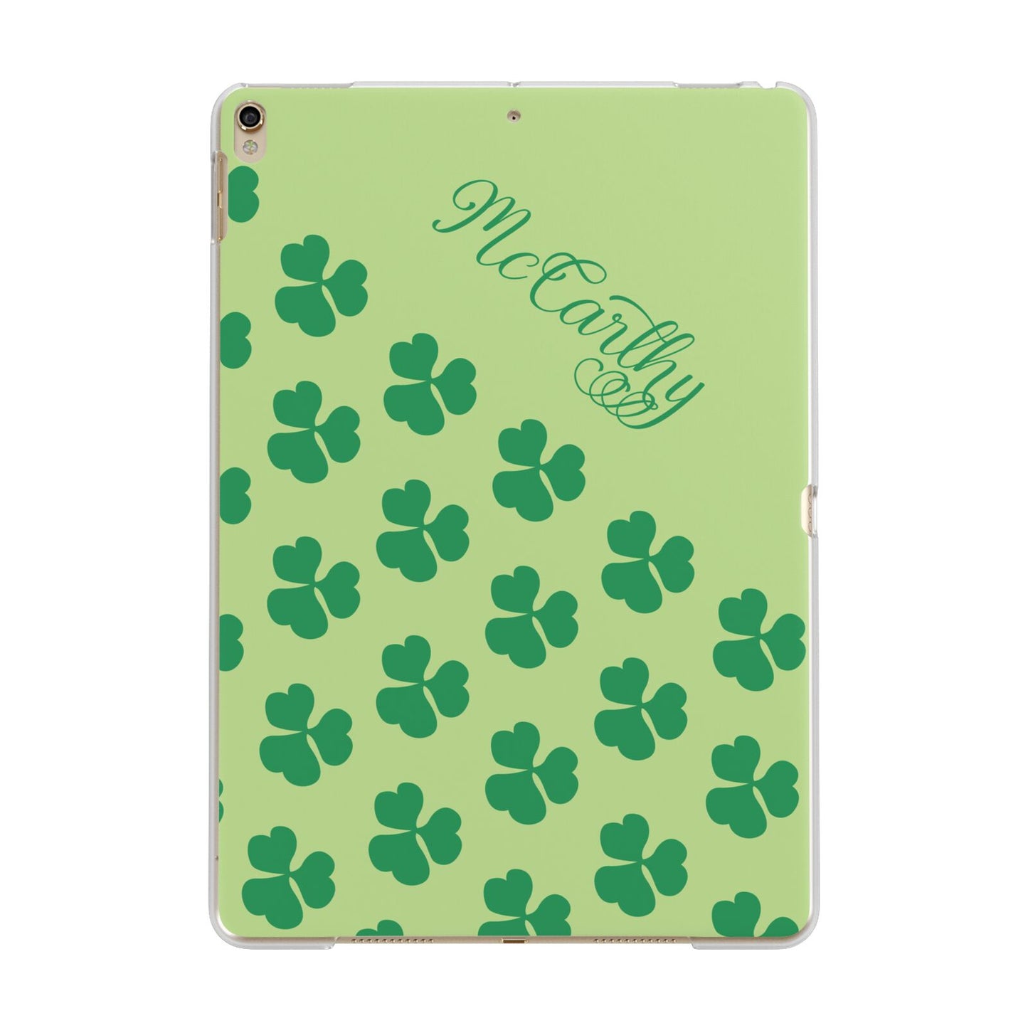 Shamrock Custom Name Apple iPad Gold Case