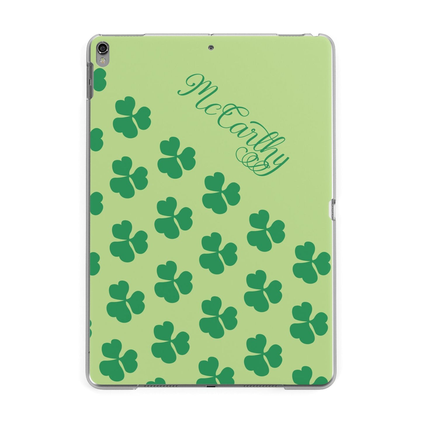 Shamrock Custom Name Apple iPad Grey Case