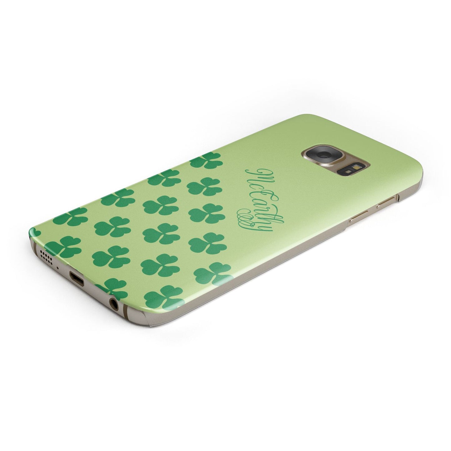 Shamrock Custom Name Protective Samsung Galaxy Case Angled Image