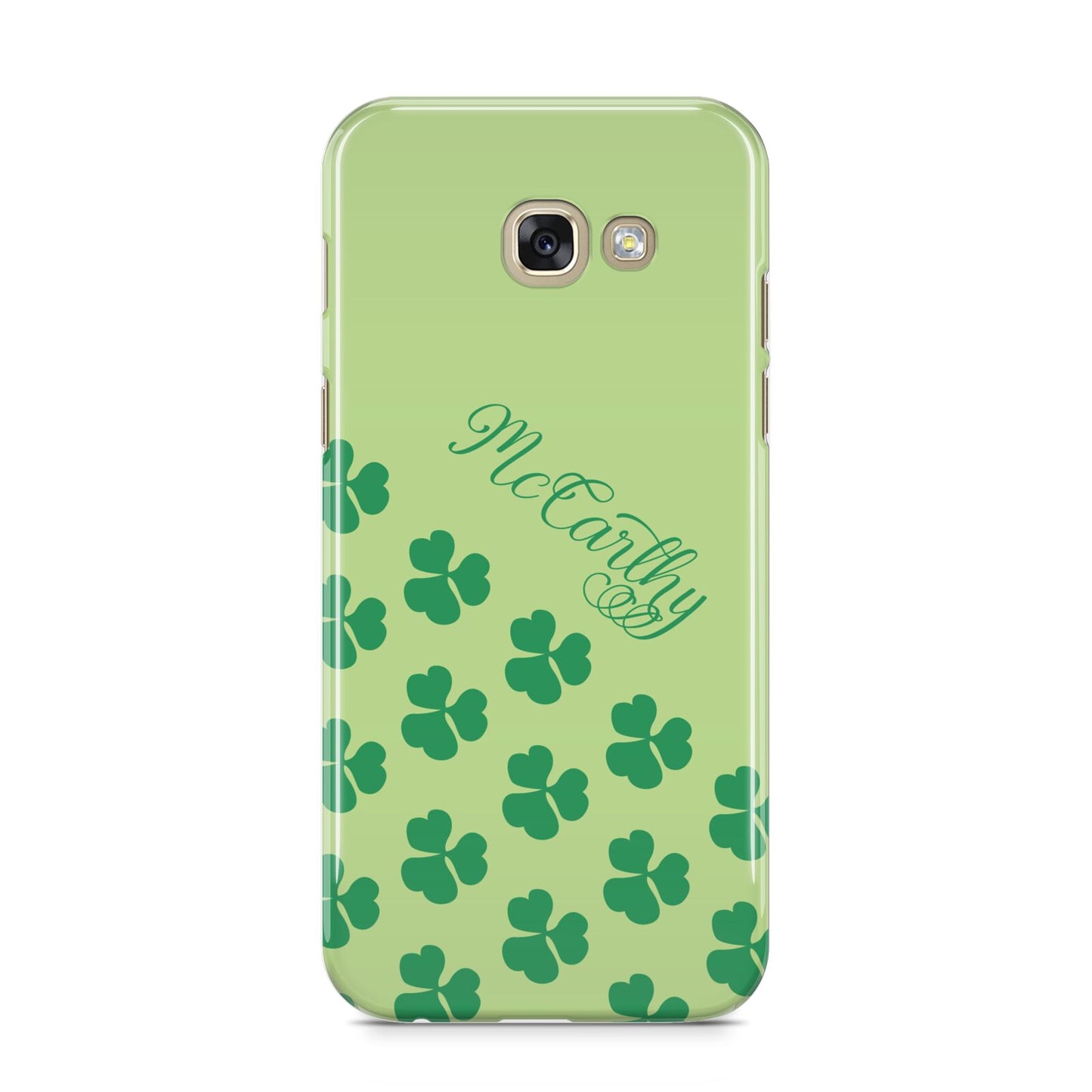 Shamrock Custom Name Samsung Galaxy A5 2017 Case on gold phone