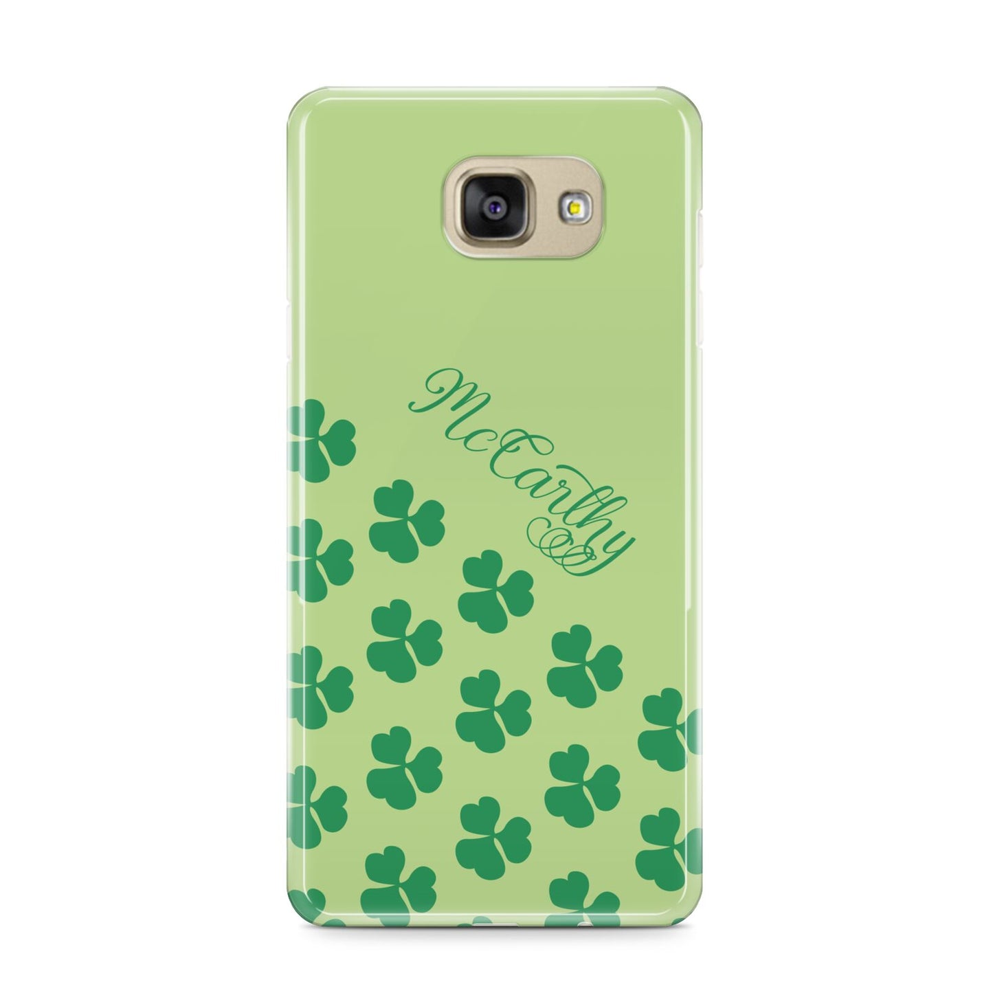 Shamrock Custom Name Samsung Galaxy A9 2016 Case on gold phone