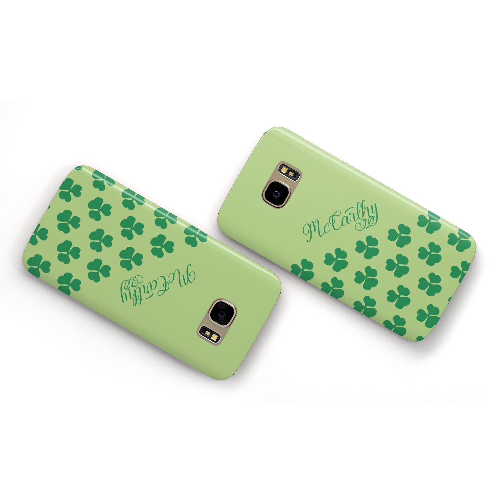 Shamrock Custom Name Samsung Galaxy Case Flat Overview