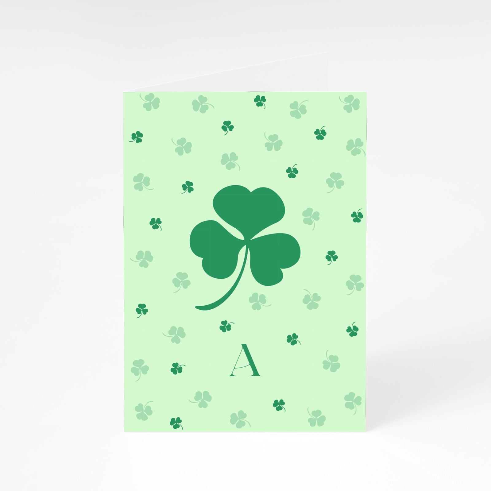 Shamrock Initial Personalised A5 Greetings Card