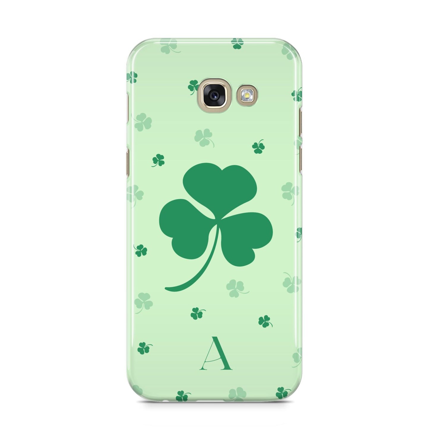 Shamrock Initial Personalised Samsung Galaxy A5 2017 Case on gold phone