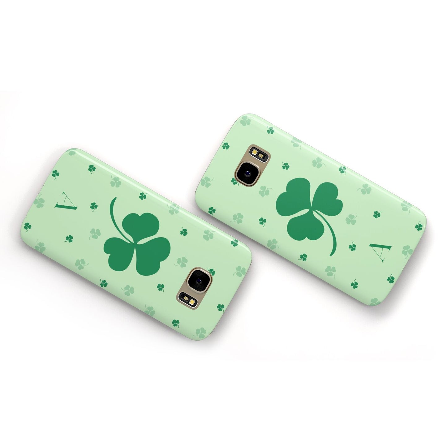 Shamrock Initial Personalised Samsung Galaxy Case Flat Overview