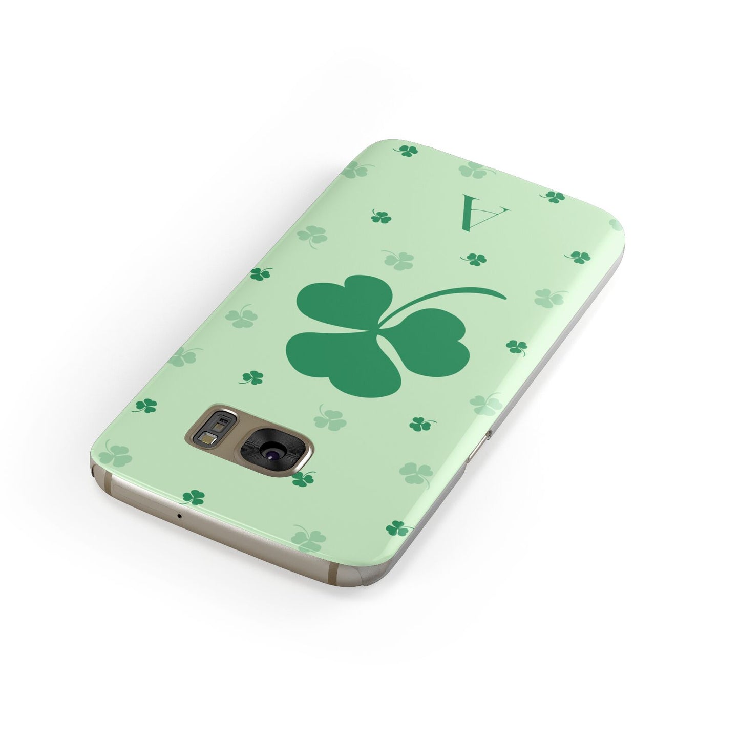 Shamrock Initial Personalised Samsung Galaxy Case Front Close Up