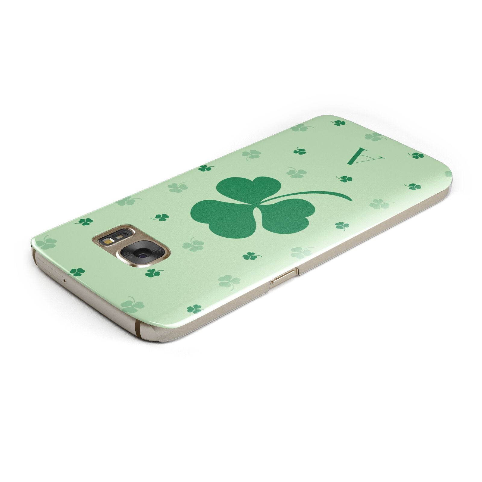 Shamrock Initial Personalised Samsung Galaxy Case Top Cutout