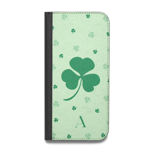 Shamrock Initial Personalised Vegan Leather Flip iPhone Case