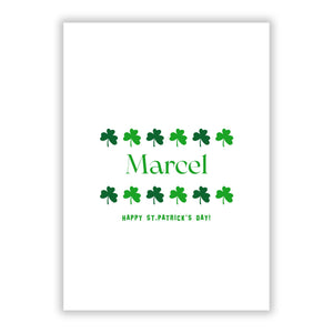 Shamrock Personalised Name Greetings Card