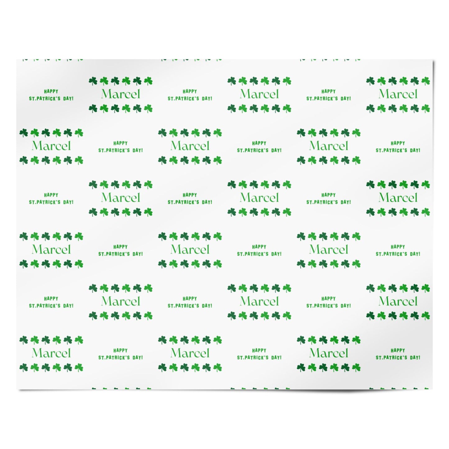 Shamrock Personalised Name Personalised Wrapping Paper Alternative