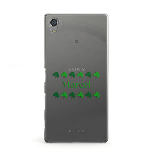 Shamrock Personalised Name Sony Xperia Case