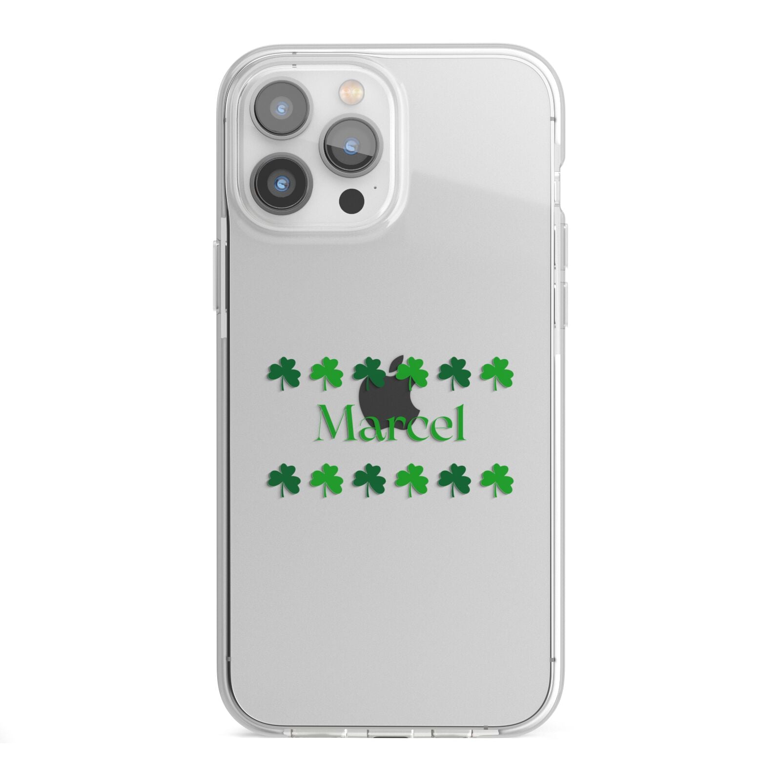 Shamrock Personalised Name iPhone 13 Pro Max TPU Impact Case with White Edges