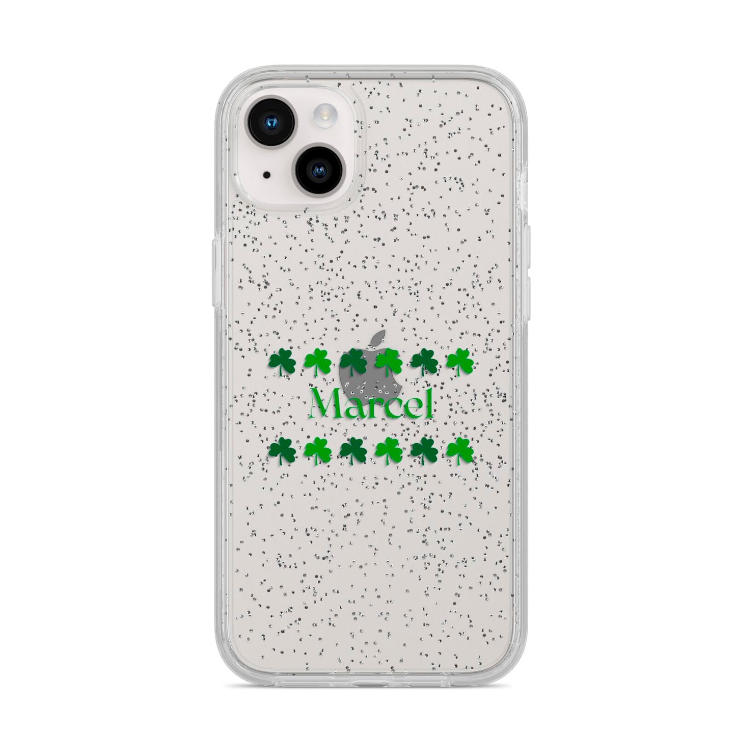 Shamrock Personalised Name iPhone 14 Plus Glitter Tough Case Starlight