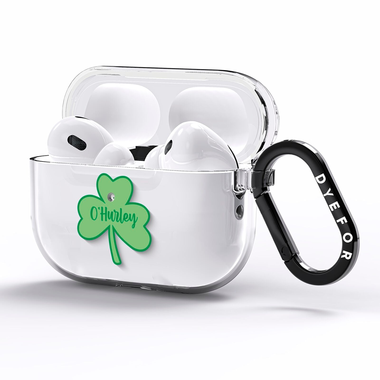 Shamrock with Name AirPods Pro Clear Case Side Image