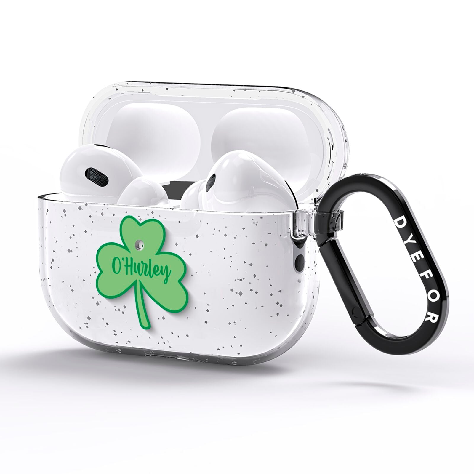 Shamrock with Name AirPods Pro Glitter Case Side Image