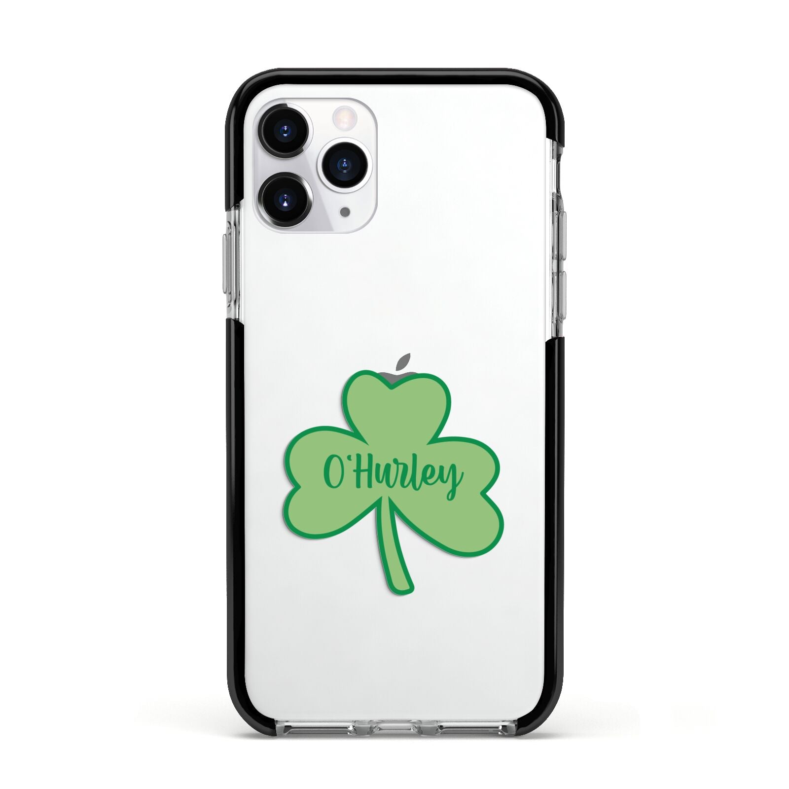 Shamrock with Name Apple iPhone 11 Pro in Silver with Black Impact Case