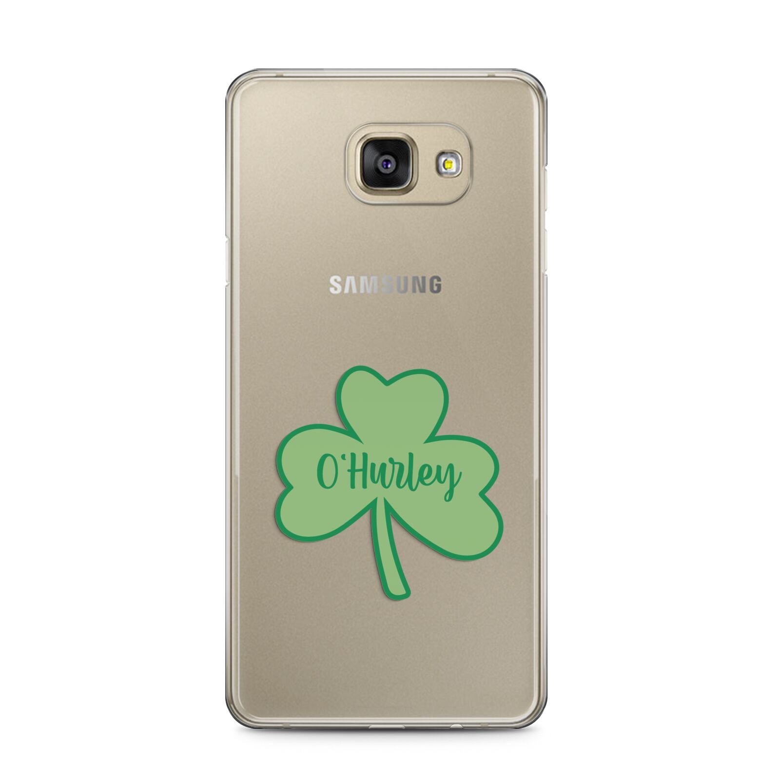 Shamrock with Name Samsung Galaxy A5 2016 Case on gold phone