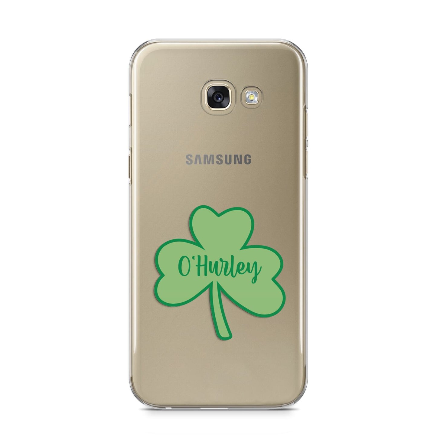 Shamrock with Name Samsung Galaxy A5 2017 Case on gold phone