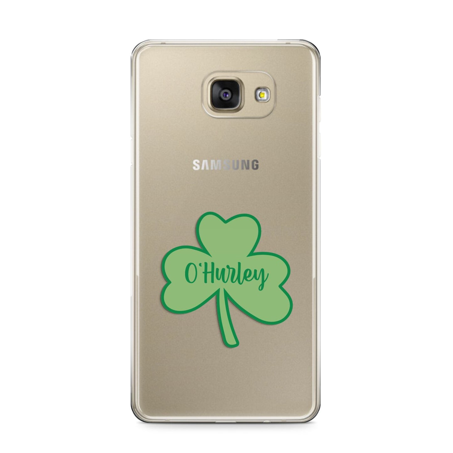 Shamrock with Name Samsung Galaxy A9 2016 Case on gold phone