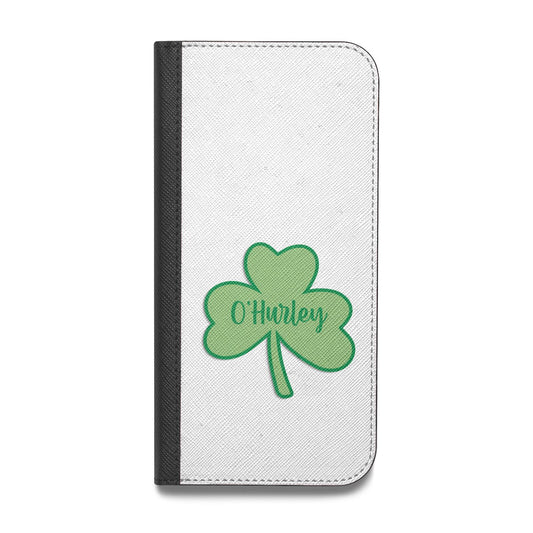 Shamrock with Name Vegan Leather Flip iPhone Case