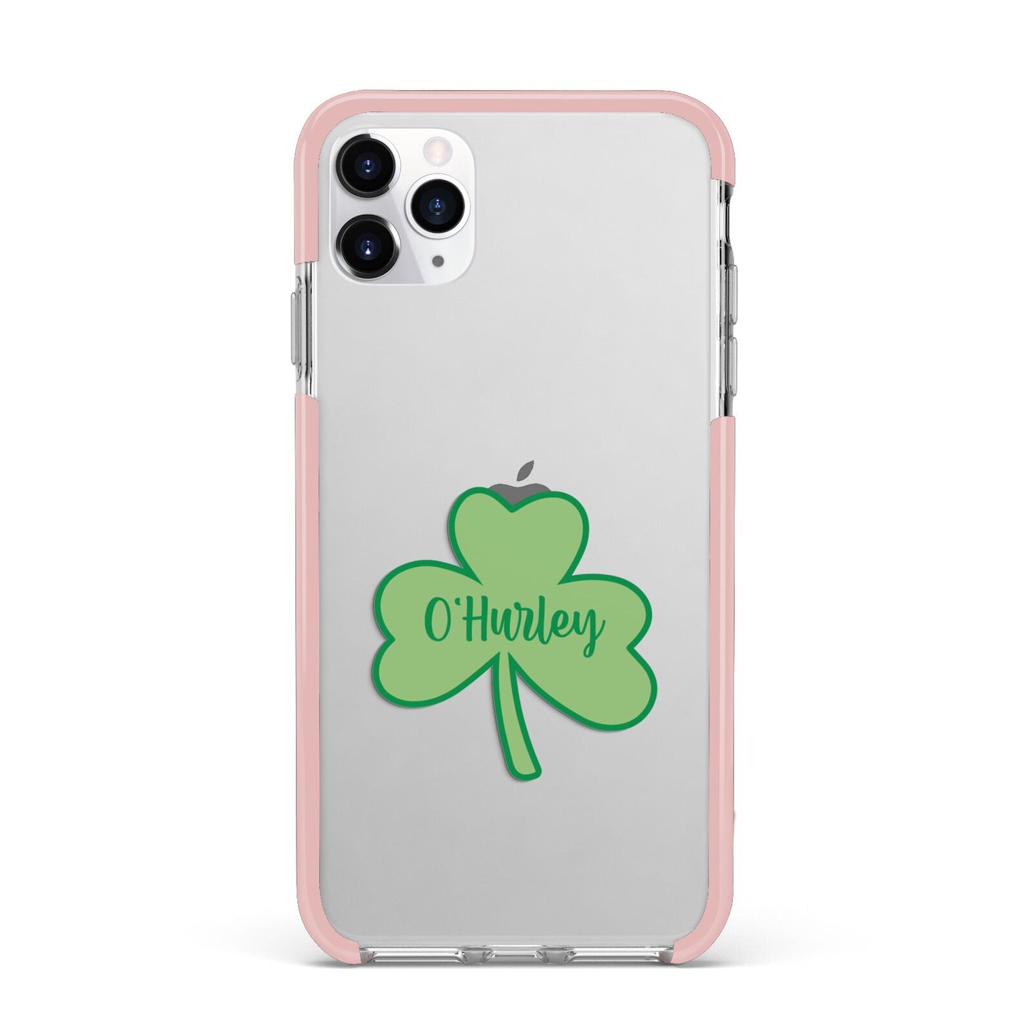 Shamrock with Name iPhone 11 Pro Max Impact Pink Edge Case