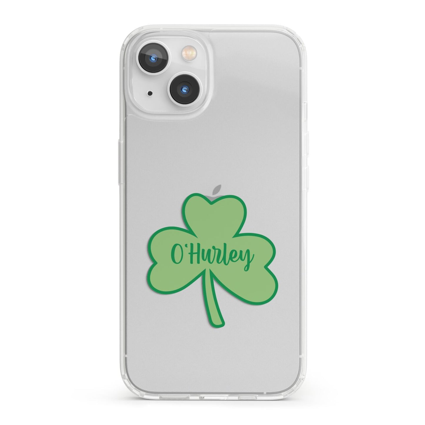 Shamrock with Name iPhone 13 Clear Bumper Case