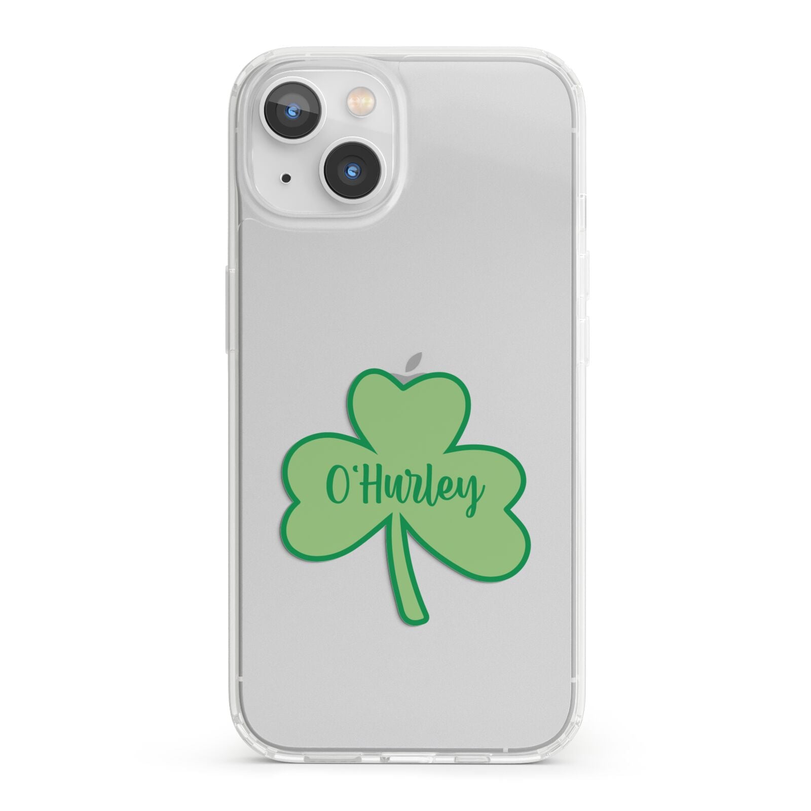 Shamrock with Name iPhone 13 Clear Bumper Case