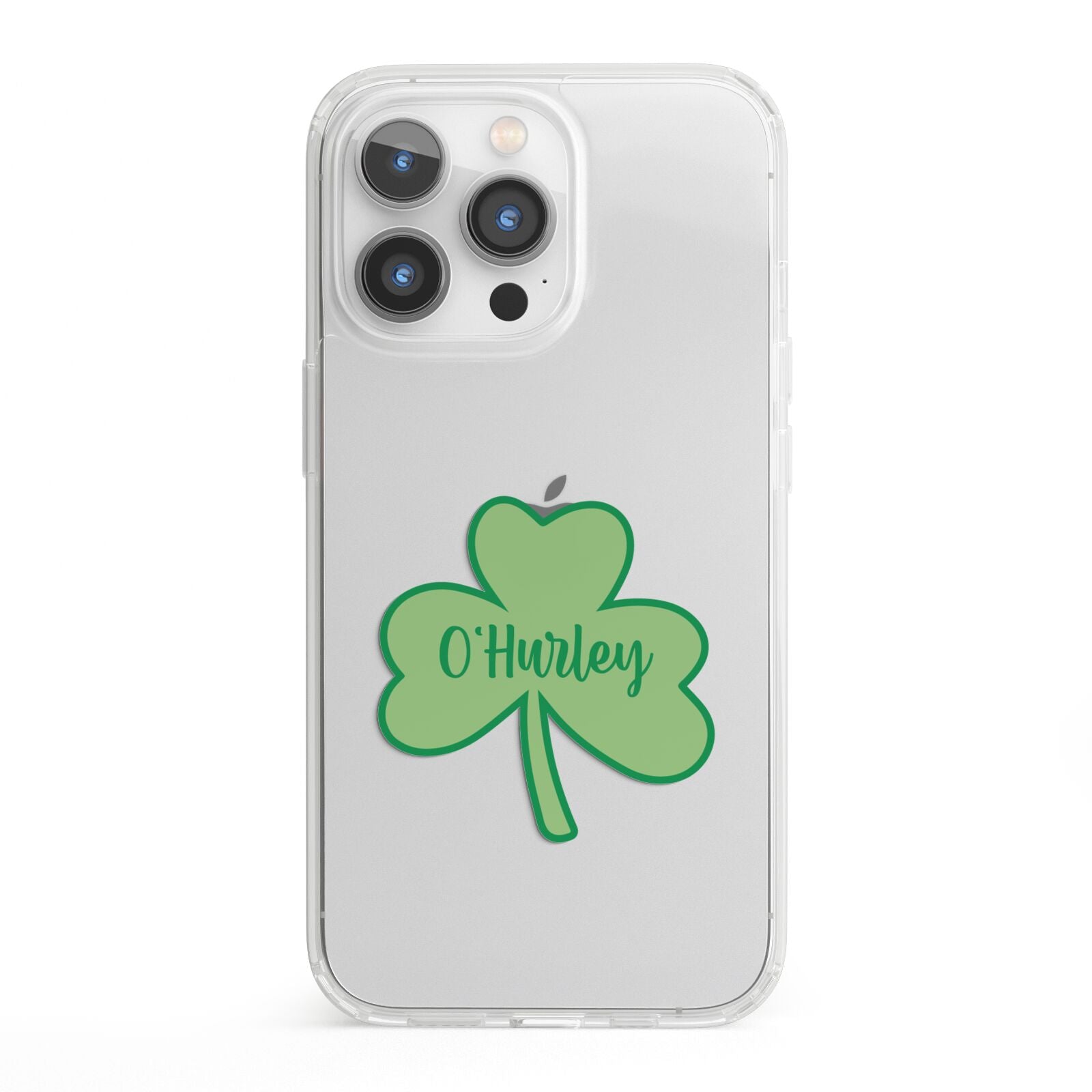 Shamrock with Name iPhone 13 Pro Clear Bumper Case