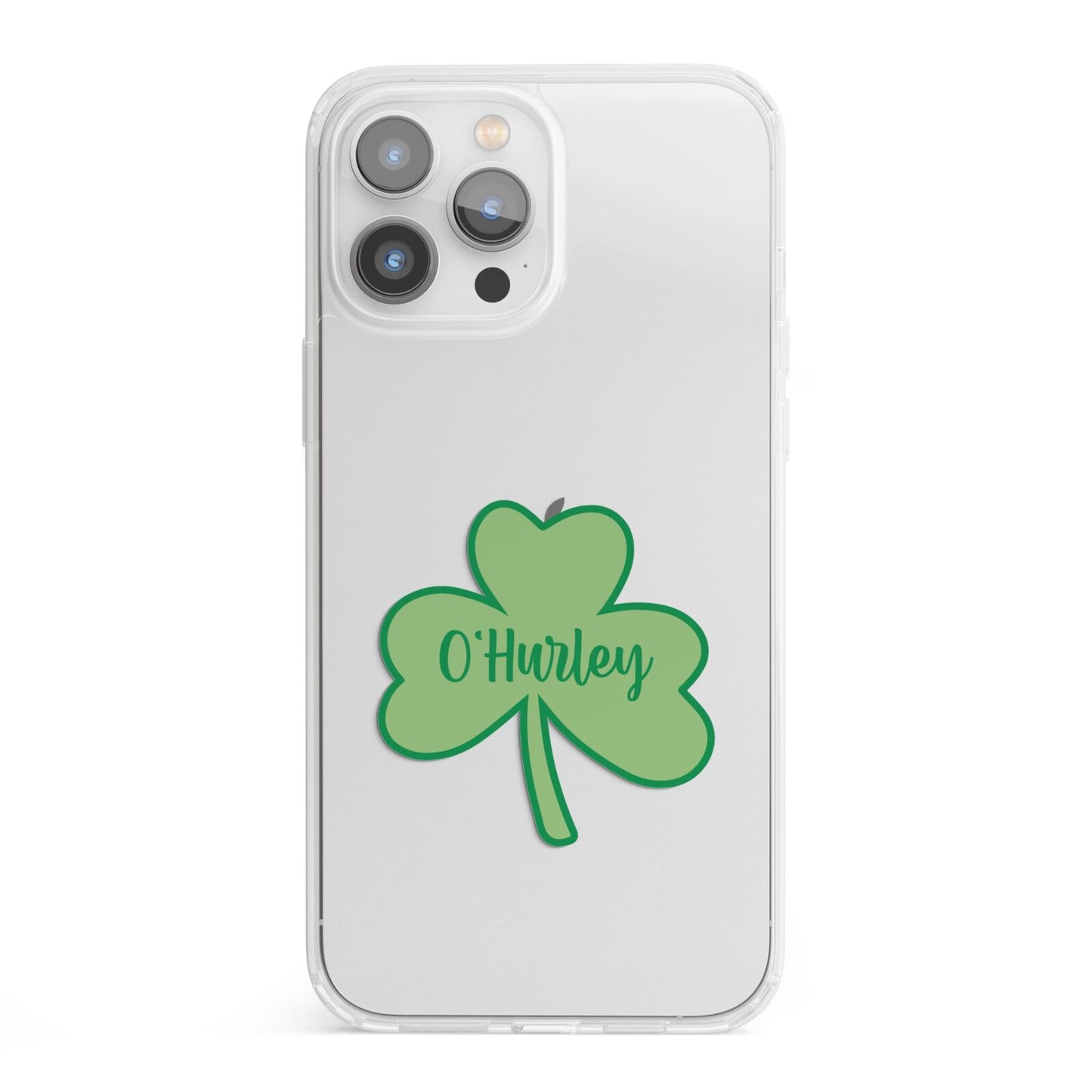 Shamrock with Name iPhone 13 Pro Max Clear Bumper Case