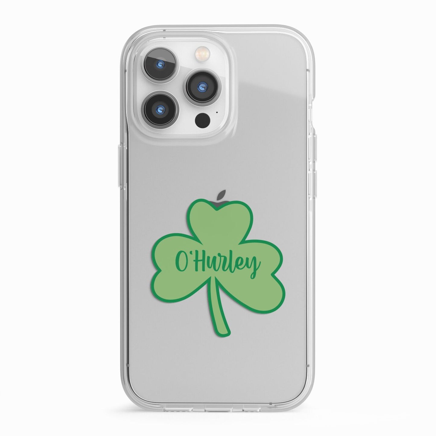 Shamrock with Name iPhone 13 Pro TPU Impact Case with White Edges