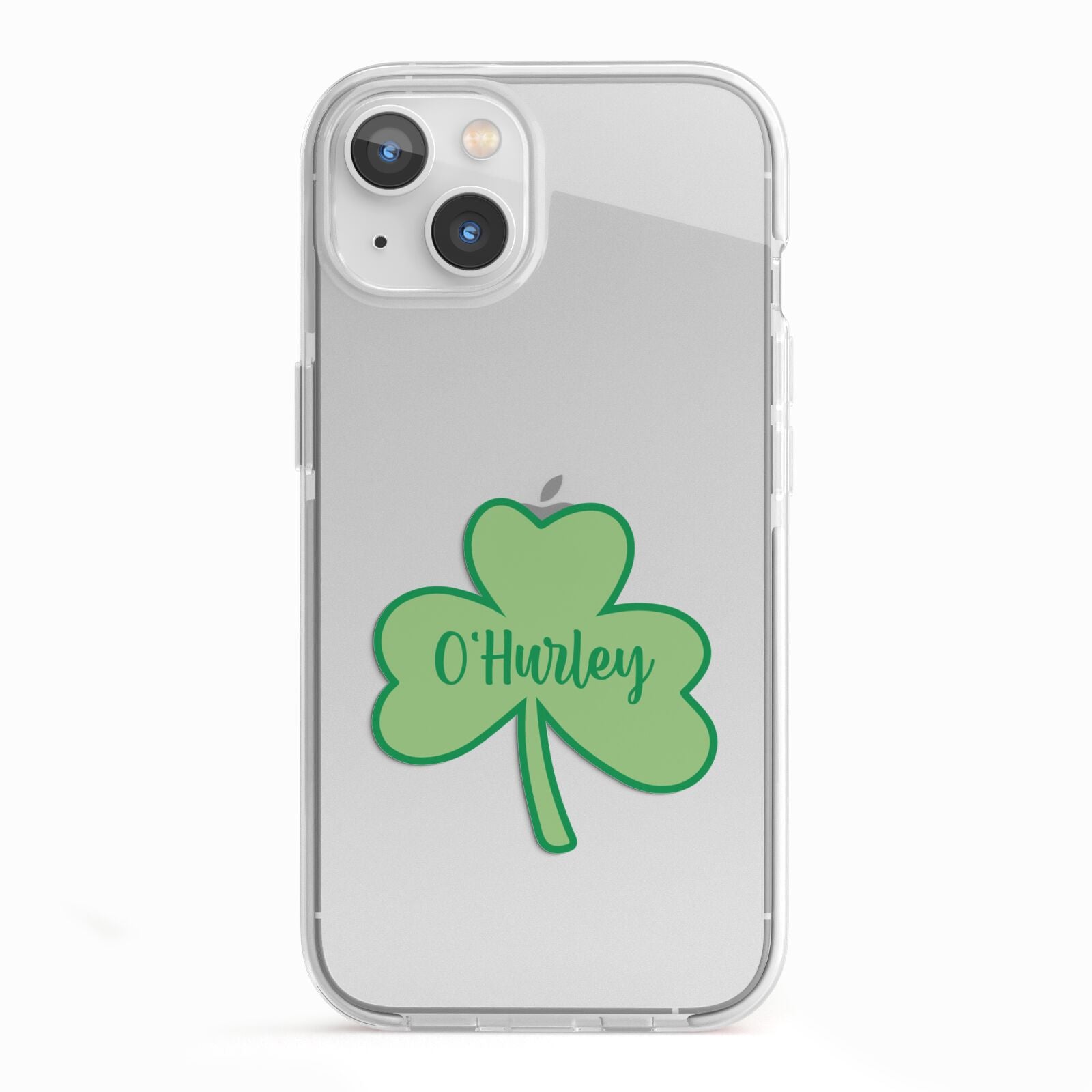 Shamrock with Name iPhone 13 TPU Impact Case with White Edges