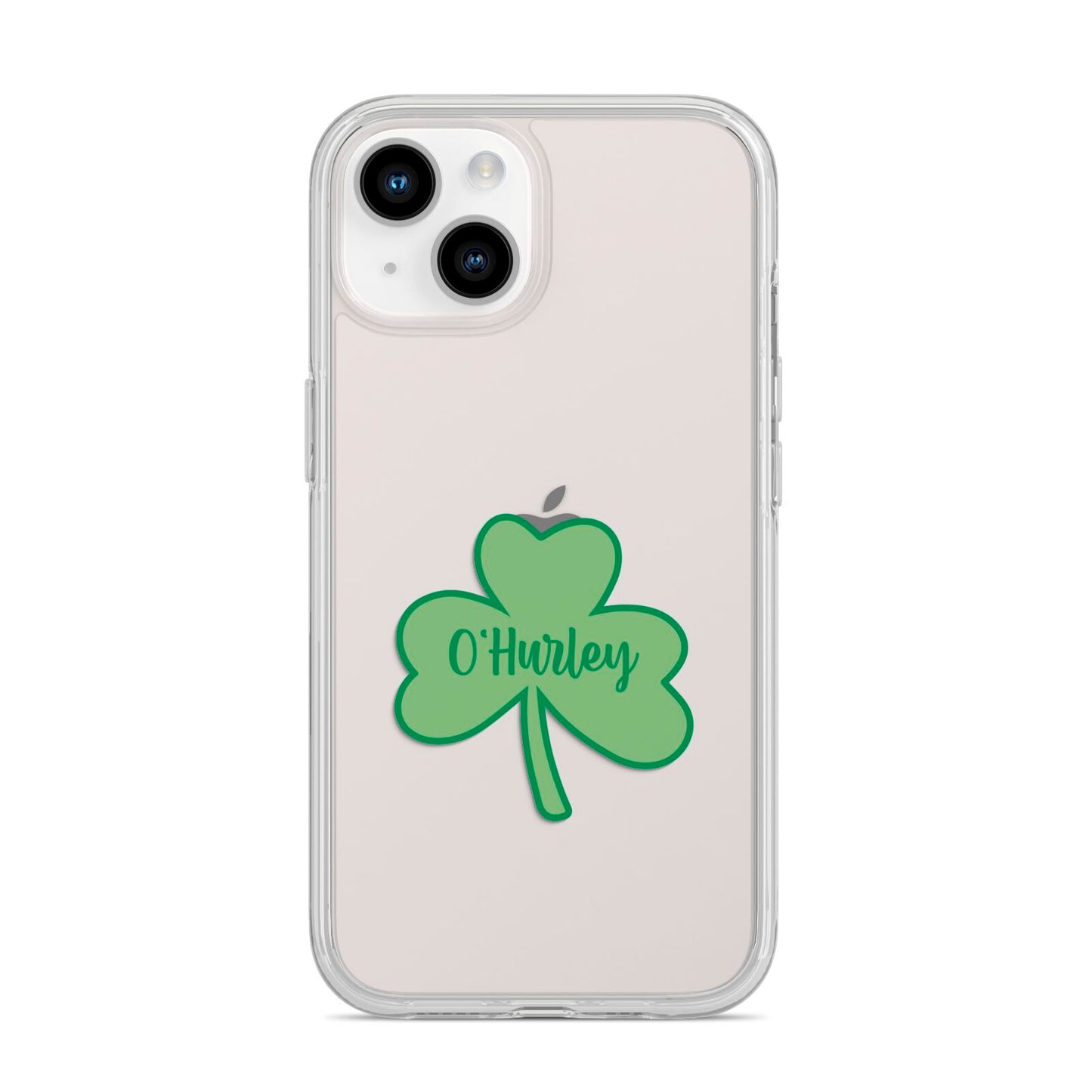 Shamrock with Name iPhone 14 Clear Tough Case Starlight