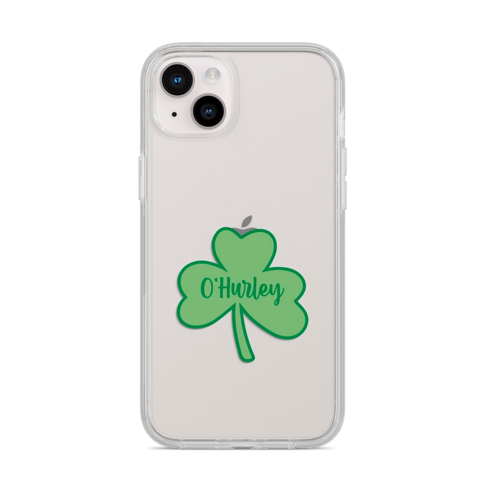 Shamrock with Name iPhone 14 Plus Clear Tough Case Starlight