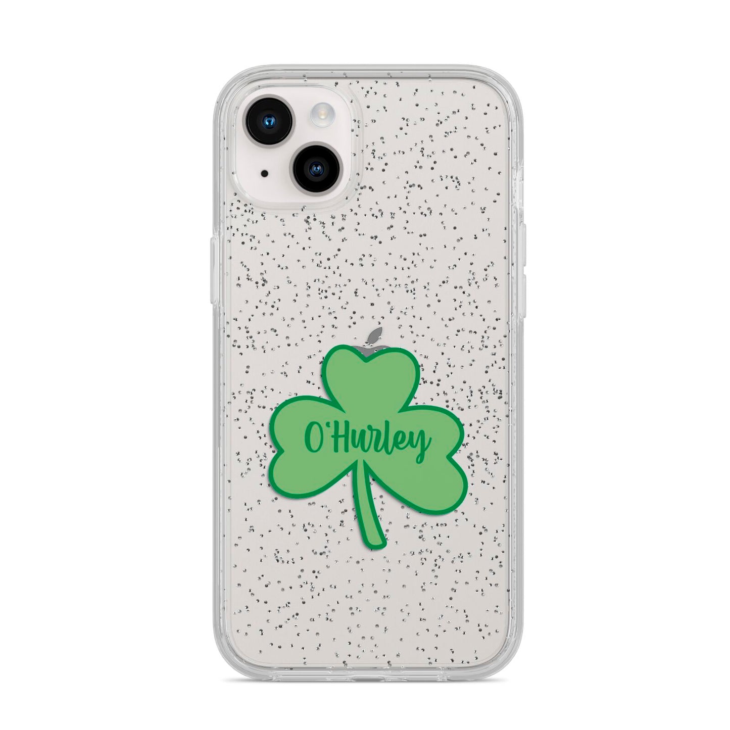 Shamrock with Name iPhone 14 Plus Glitter Tough Case Starlight