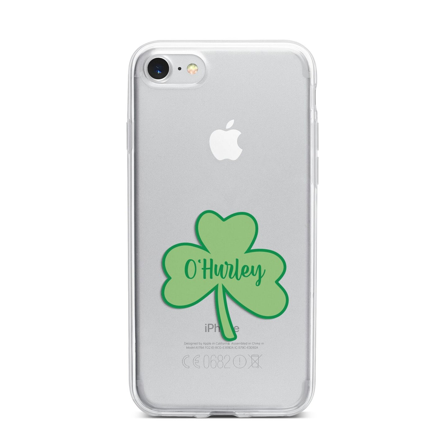 Shamrock with Name iPhone 7 Bumper Case on Silver iPhone