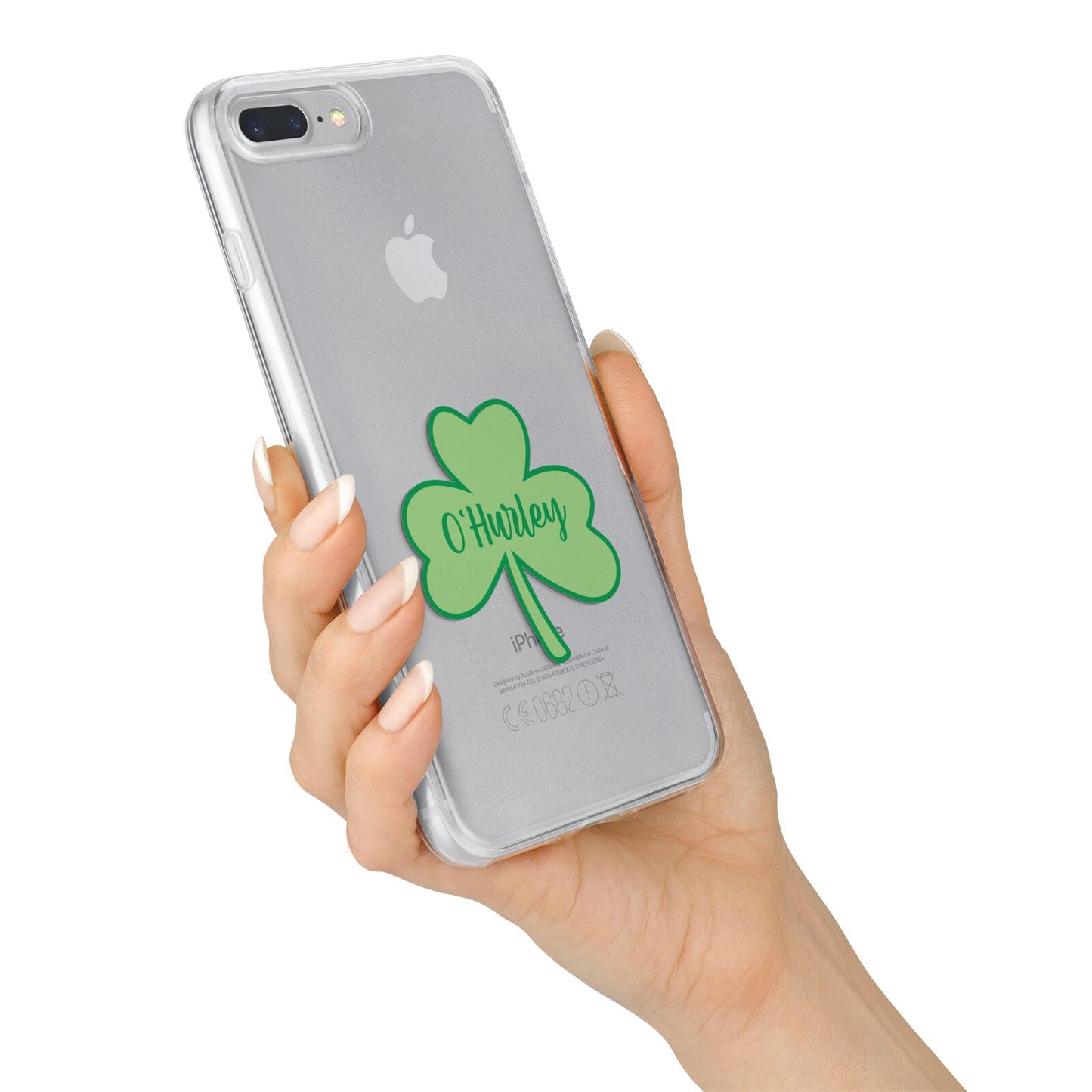 Shamrock with Name iPhone 7 Plus Bumper Case on Silver iPhone Alternative Image