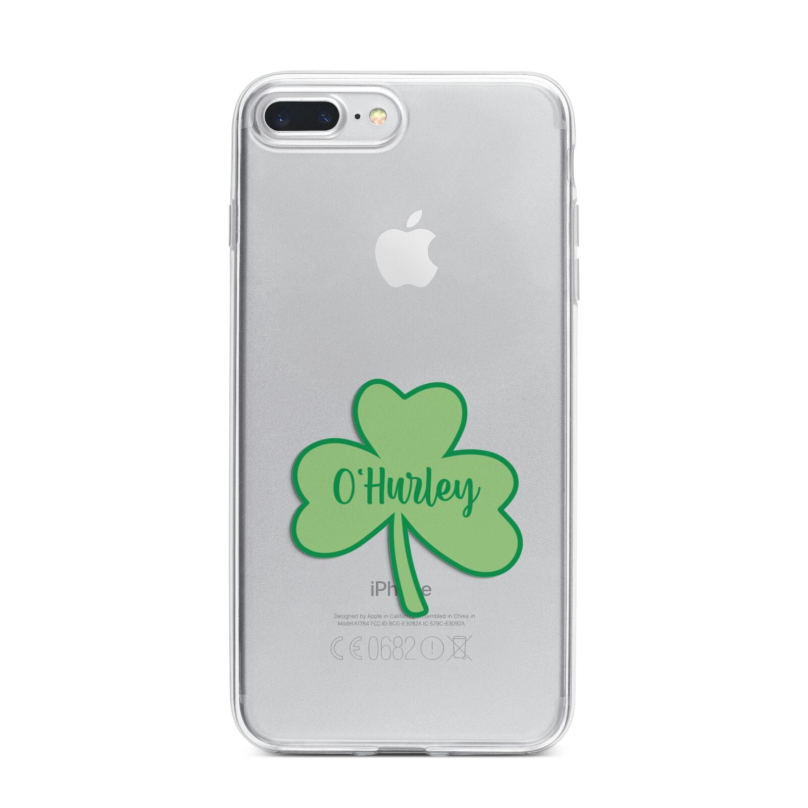 Shamrock with Name iPhone 7 Plus Bumper Case on Silver iPhone