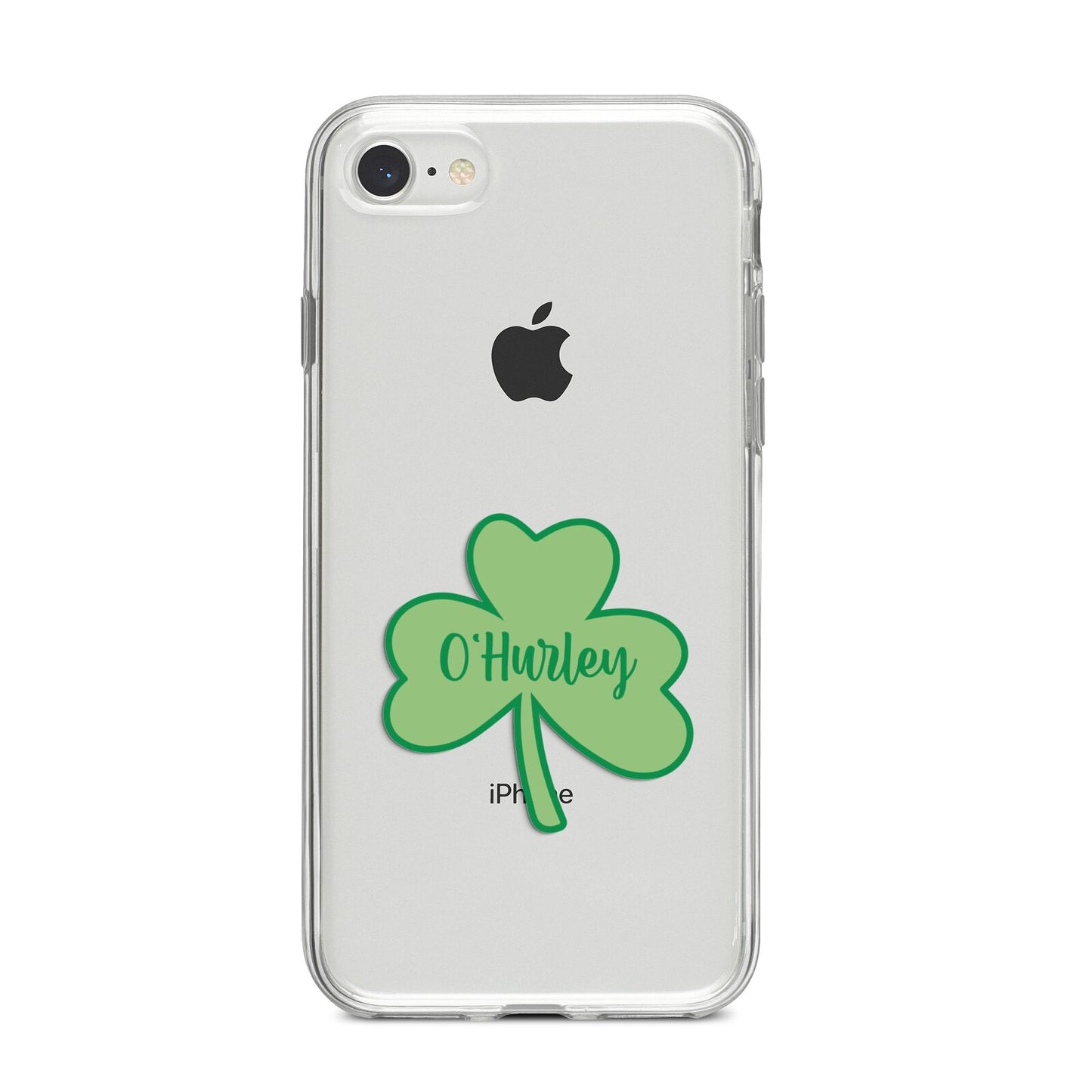 Shamrock with Name iPhone 8 Bumper Case on Silver iPhone