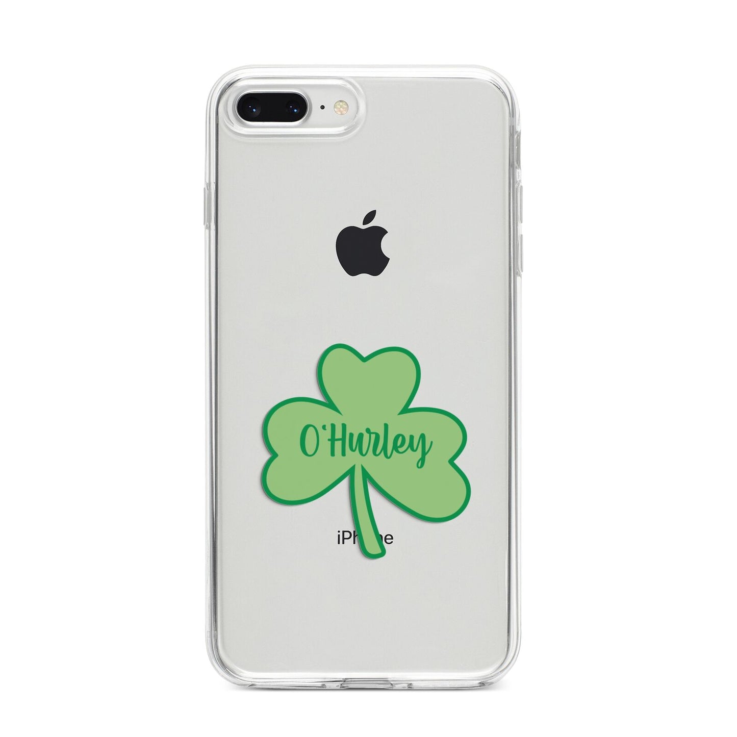 Shamrock with Name iPhone 8 Plus Bumper Case on Silver iPhone