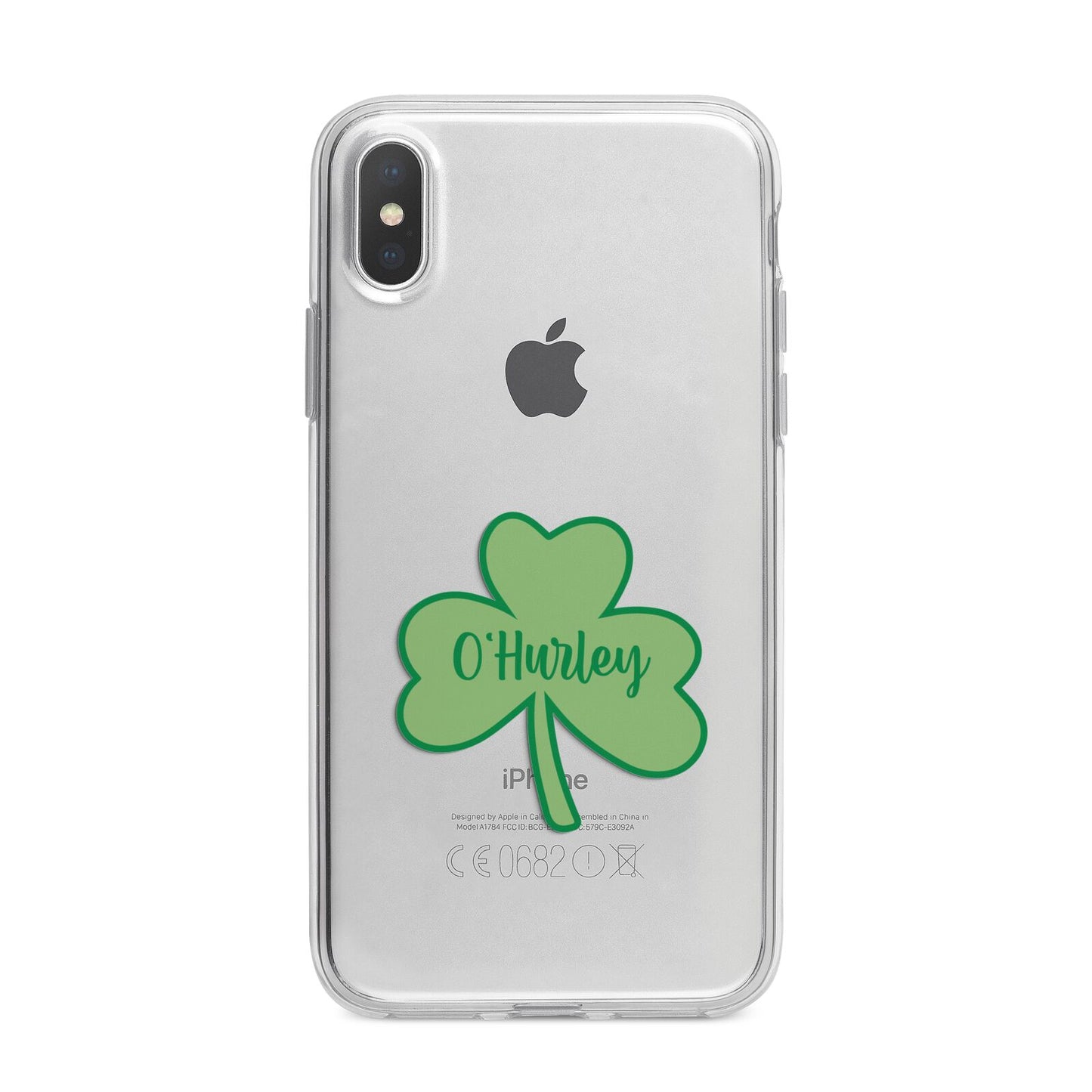 Shamrock with Name iPhone X Bumper Case on Silver iPhone Alternative Image 1