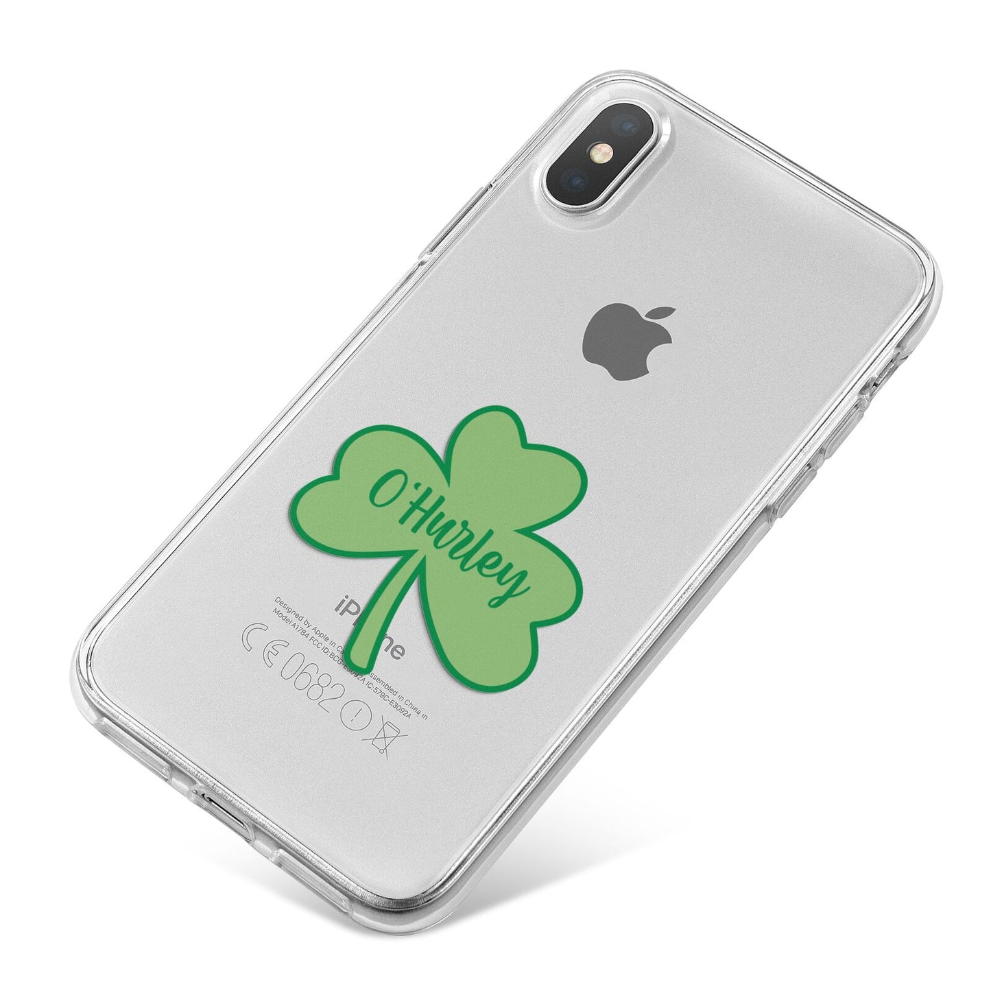 Shamrock with Name iPhone X Bumper Case on Silver iPhone