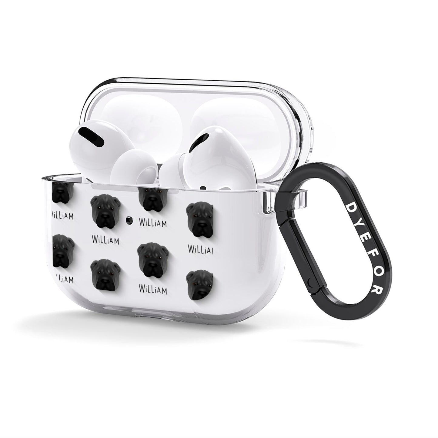 Shar Pei Icon with Name AirPods Clear Case 3rd Gen Side Image