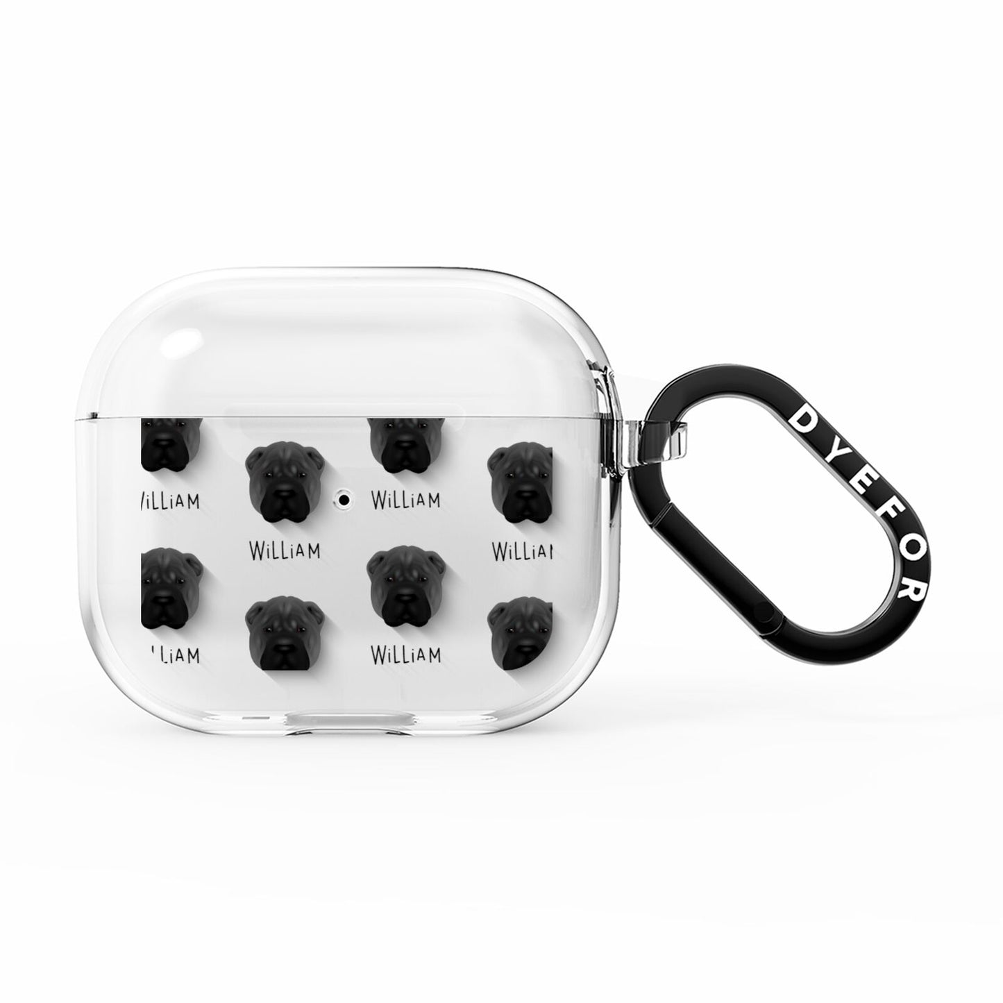 Shar Pei Icon with Name AirPods Clear Case 3rd Gen