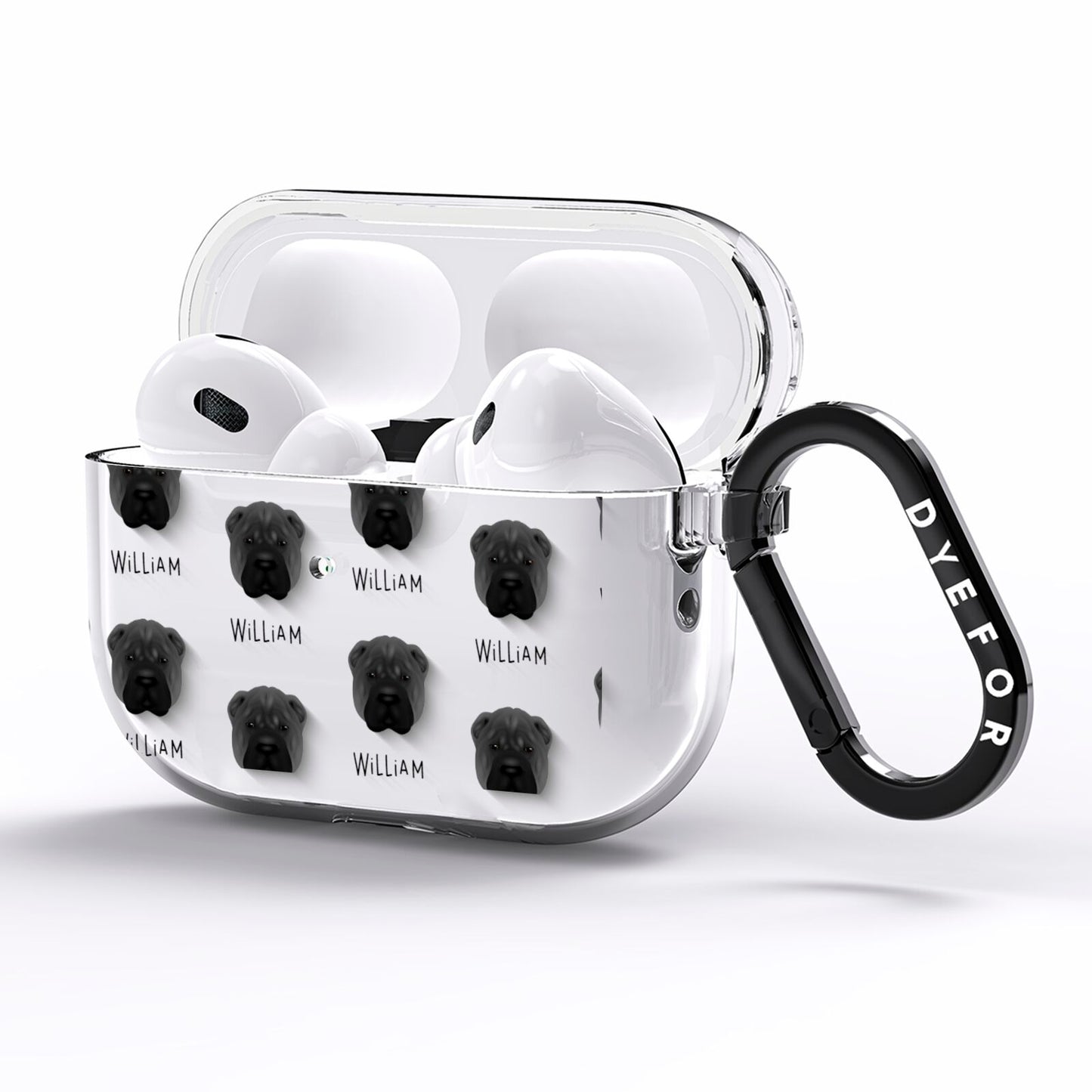 Shar Pei Icon with Name AirPods Pro Clear Case Side Image