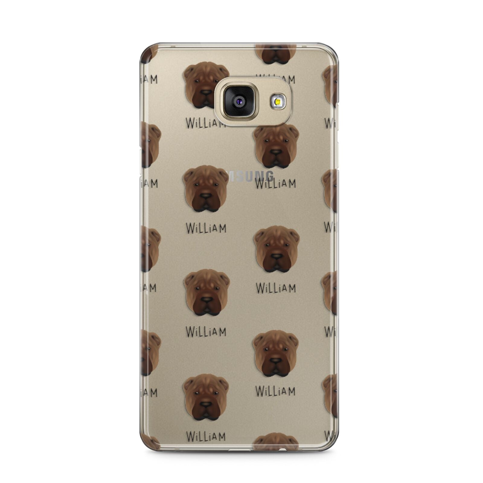 Shar Pei Icon with Name Samsung Galaxy A5 2016 Case on gold phone