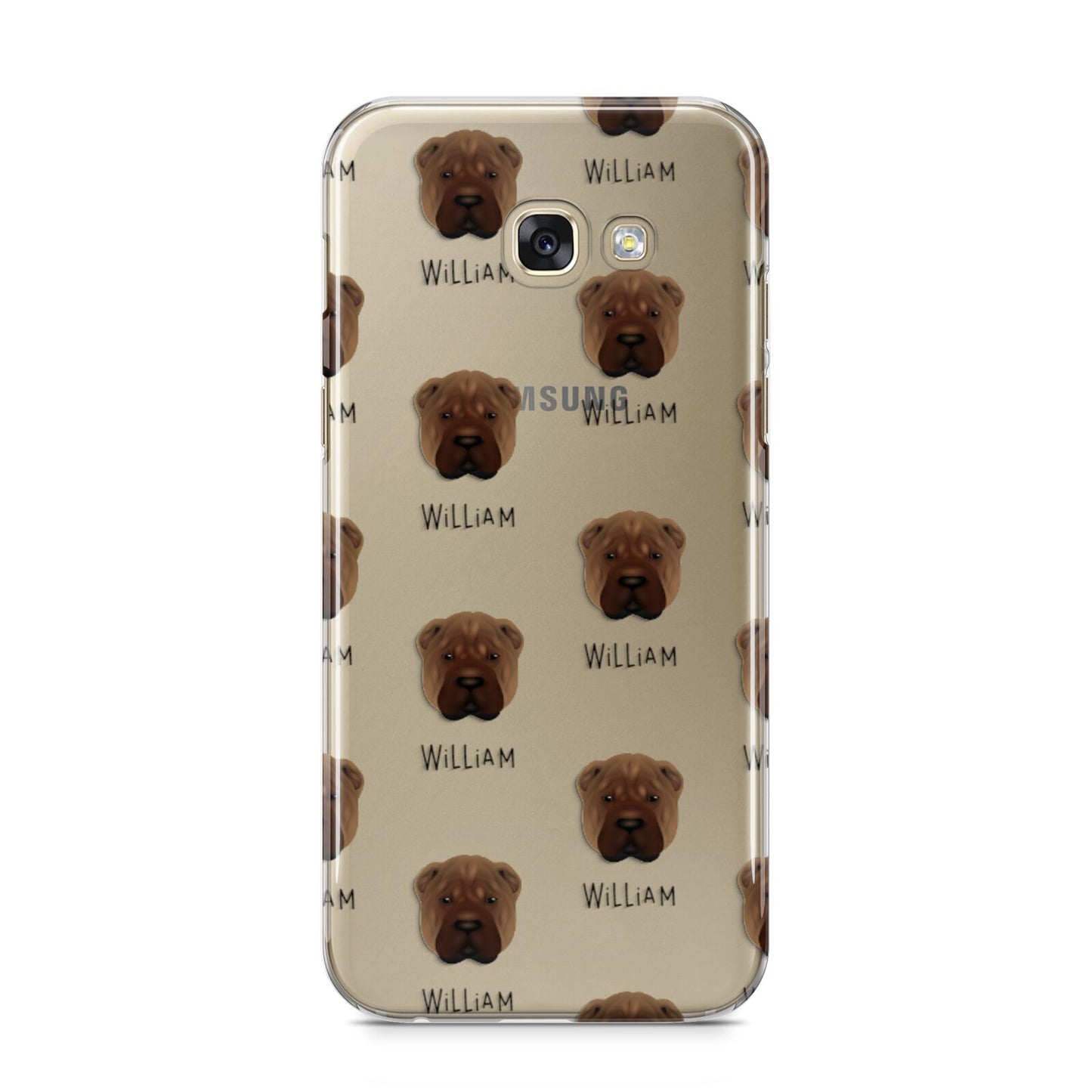 Shar Pei Icon with Name Samsung Galaxy A5 2017 Case on gold phone