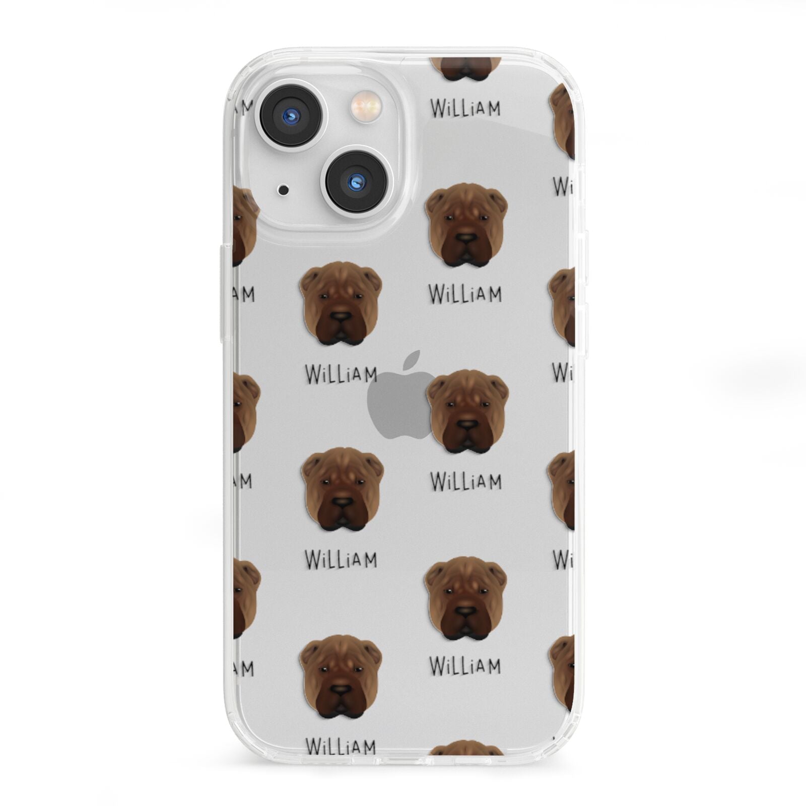 Shar Pei Icon with Name iPhone 13 Mini Clear Bumper Case